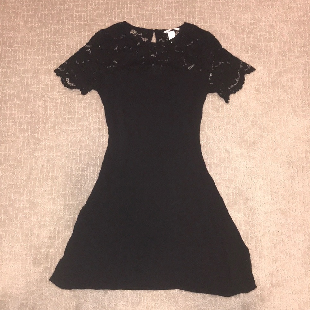 Lace shoulder dress